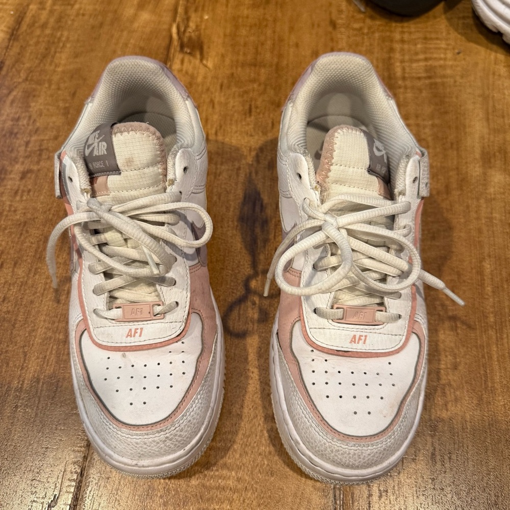 Nike Kids' Air Force 1 Shoes - White and Pink